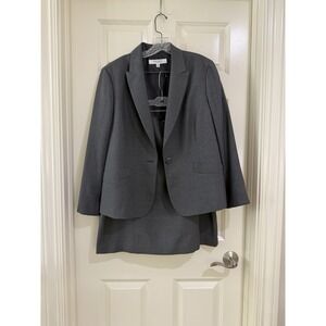 nine west women grey 2- piece skirt suits size 16